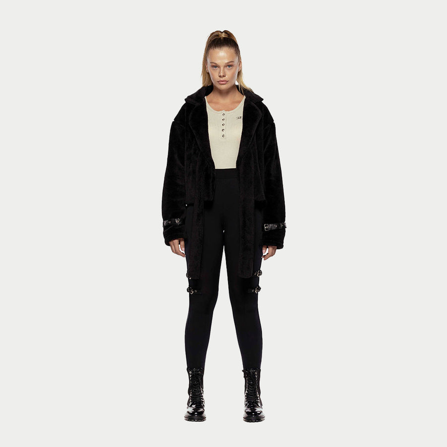 Plush Tie Up Jacket | BLK Vogue