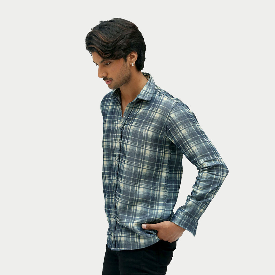 Checkered Denim Shirt | BLK Vogue