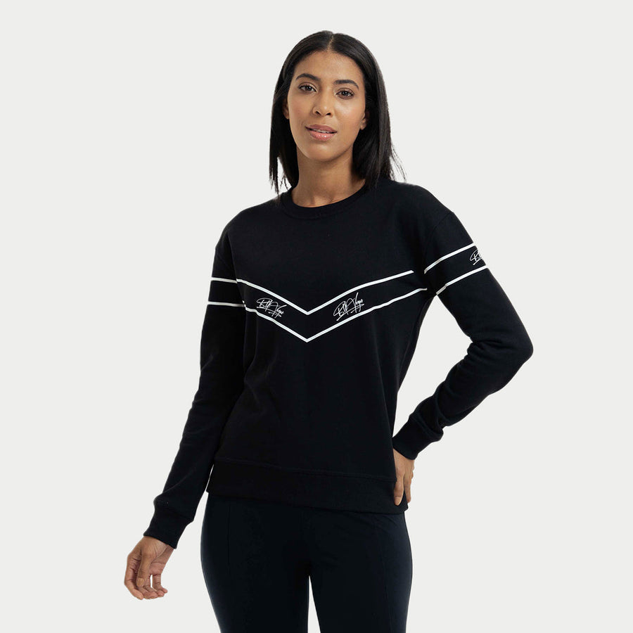 Signature Detailed V Print Sweatshirt | BLK Vogue